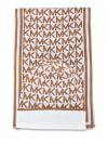 Signature Jacquard Beanie and Scarf Gift Set Camel Cream
