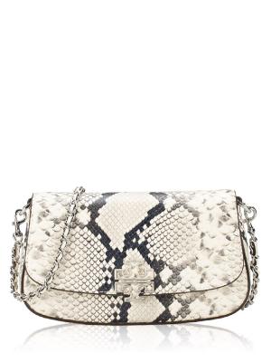 Britten Snake Embossed Convertible Crossbody Warm White
