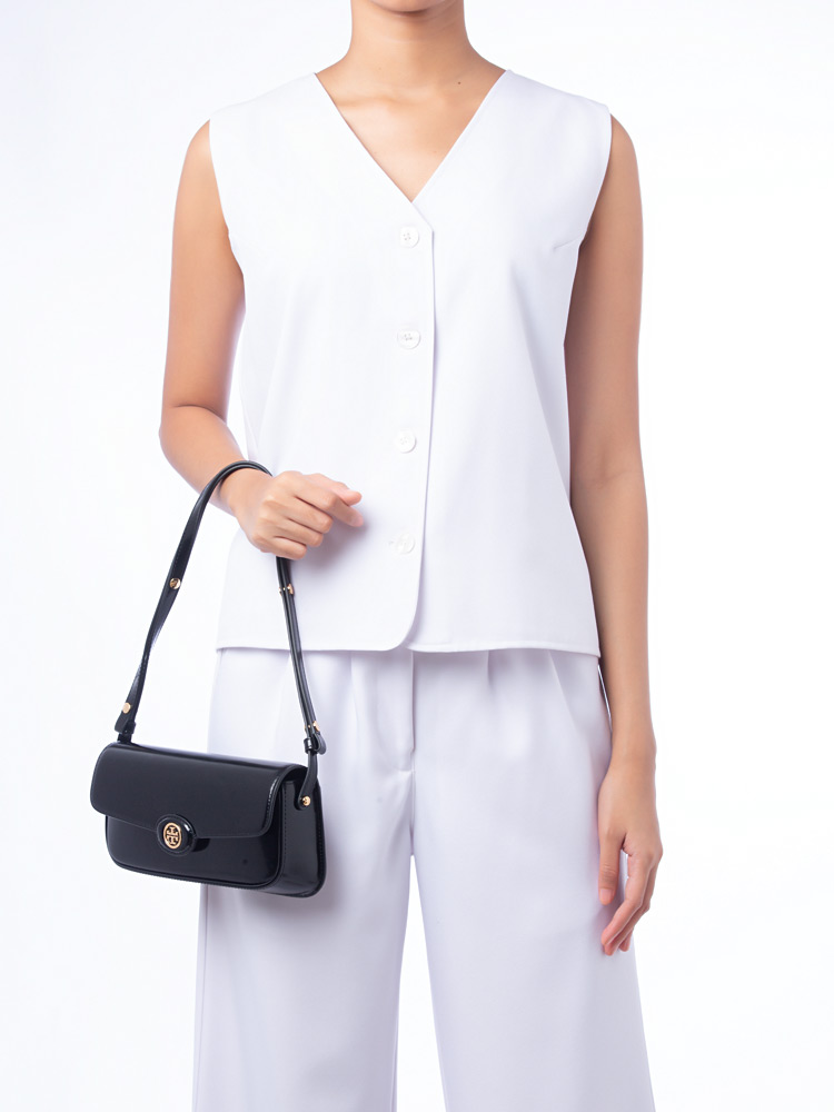 Robinson Spazzolato Rectangular Shoulder Bag Black