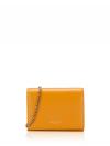 Calfskin Monogram Card Wallet with Strap Yellow