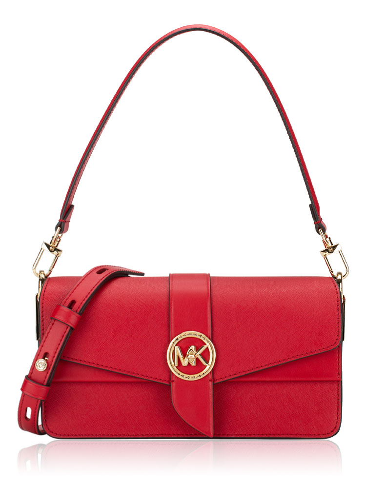 Greenwich Leather Medium Shoulder Bag Crimson
