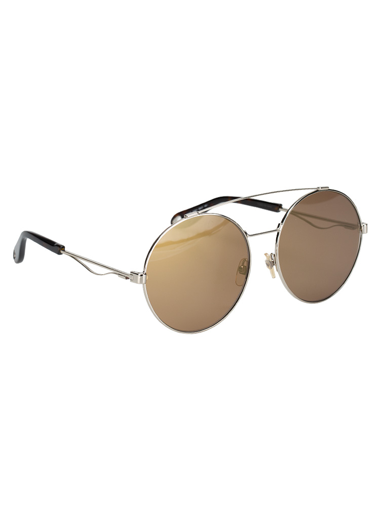 GV7048/S Metal Round Sunglasses Gold Havana