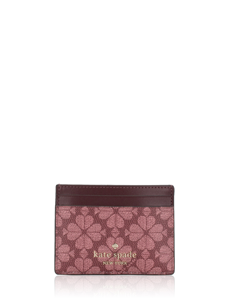Flower Spade Slim Card Holder Grenache Multi