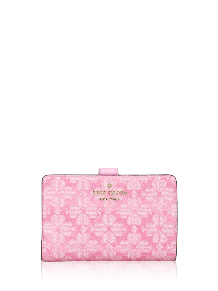 Boxed Spade Flower Medium Bifold Wallet Parisian Rose