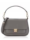 Phoebe Refined Grain Leather Flap Crossbody Hare Grey