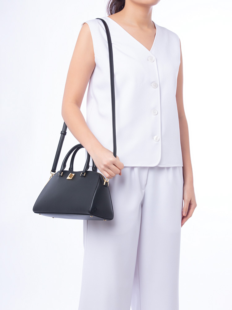Phoebe East West Satchel Black