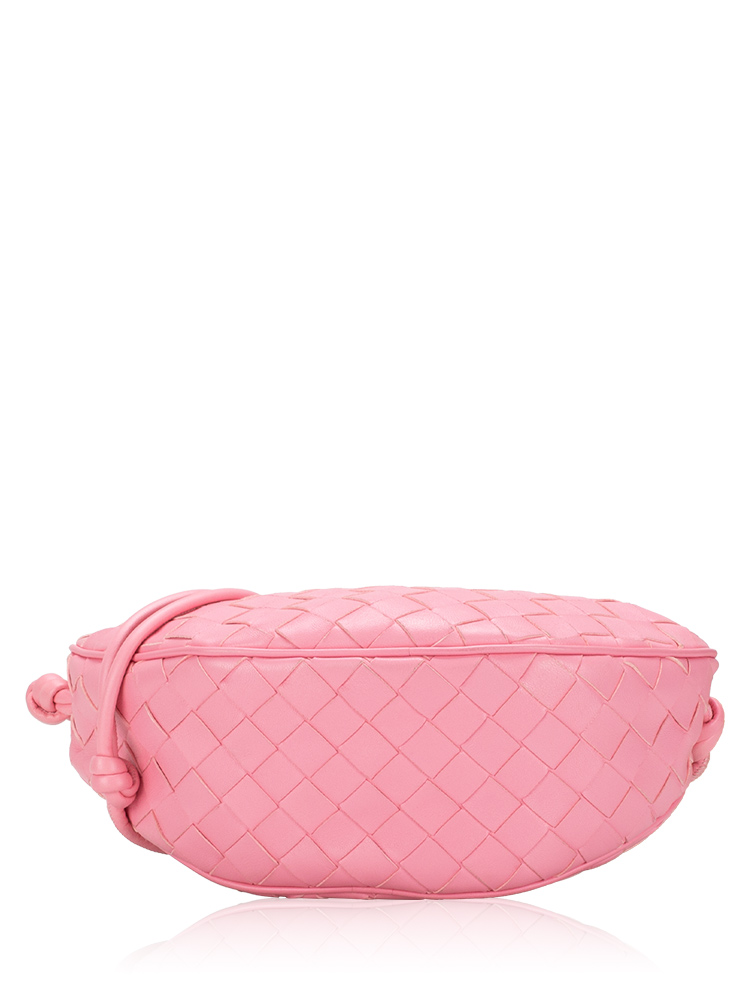 Nappa Intrecciato Half Moon Pouch On Strap Ribbon
