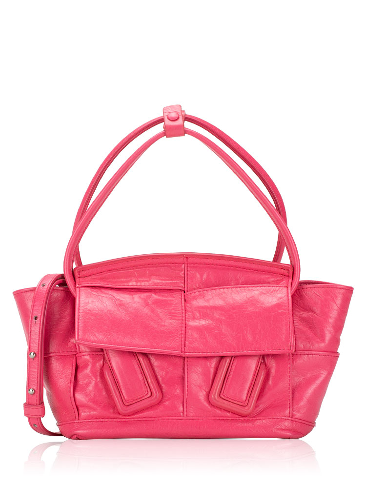 Paper Calfskin Maxi Intrecciato Mini Arco Pink