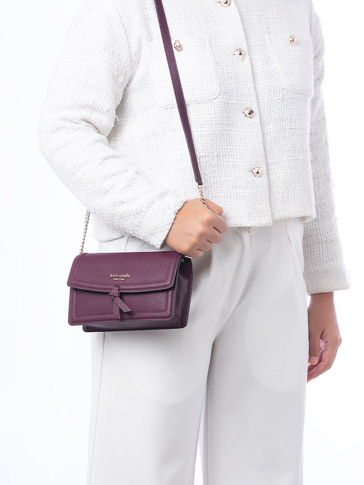 Knott Leather Flap Crossbody Deep Cherry