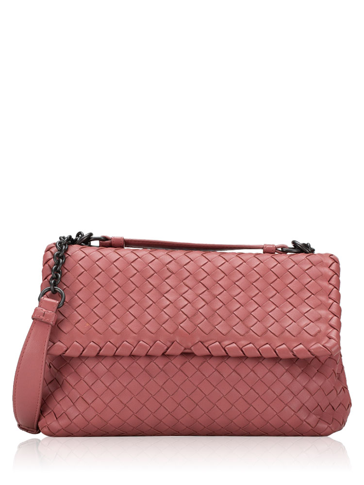 Nappa Intrecciato Olimpia Small Shoulder Bag Rose