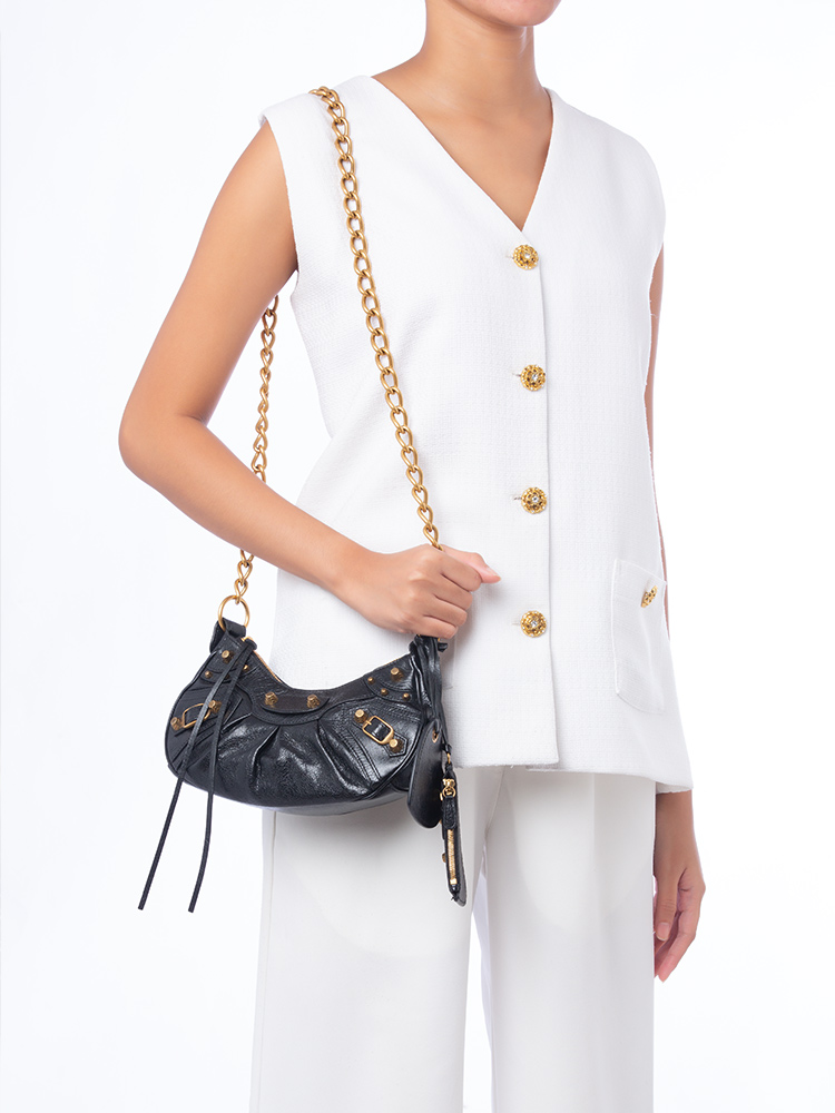 Le Cagole XS Chain Shoulder Bag Black