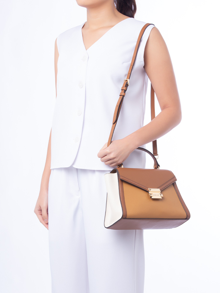 Whitney Leather Medium Top Handle Bag Deer Multi