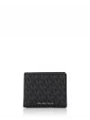 Men Signature Slim Billfold Wallet With Key Fob Gift Set Black