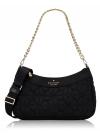 Spade Flower Quilted Convertible Crossbody Black