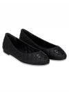 Chelsea Quilted Ballet Flats Perfect Black Sz 7