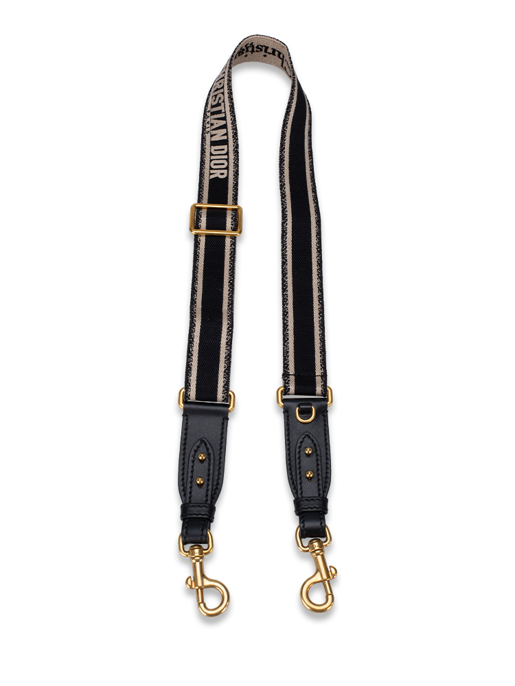Toile Embroidered Thin Shoulder Strap Noir