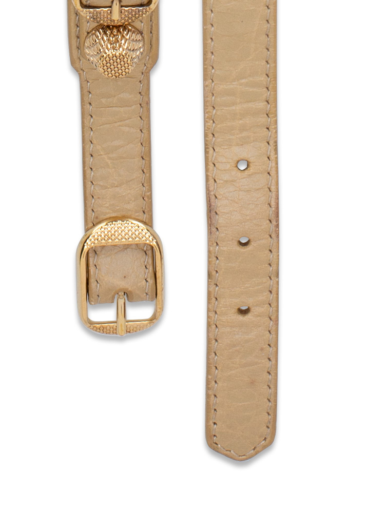 Giant Gold Triple Tour Bracelet Beige Sable Sz M