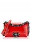 Glazed Calfskin Small Boy Flap Bag Red