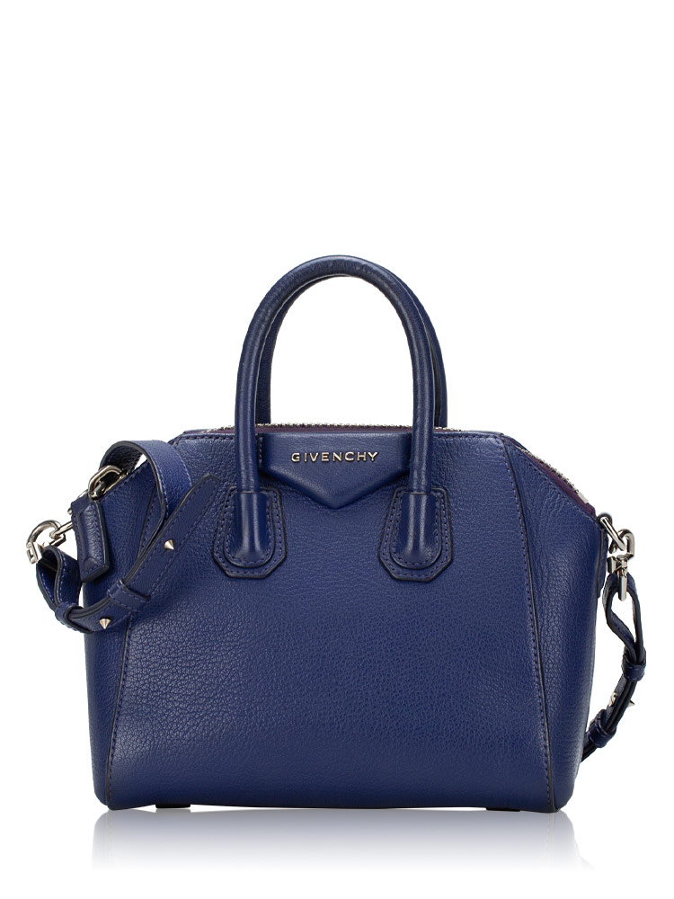 Sugar Goatskin Mini Antigona Cobalt Blue