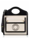 Canvas Two Tone Mini Pocket Bag White Black