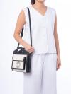 Canvas Two Tone Mini Pocket Bag White Black