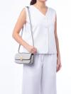 Eleanor Spazzolato Small Leather East West Shoulder Bag Bay Gray