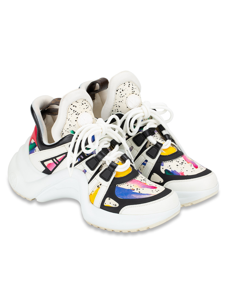 Monogram Flower  LV Archlight Sneakers White Multicolor Sz 36.5
