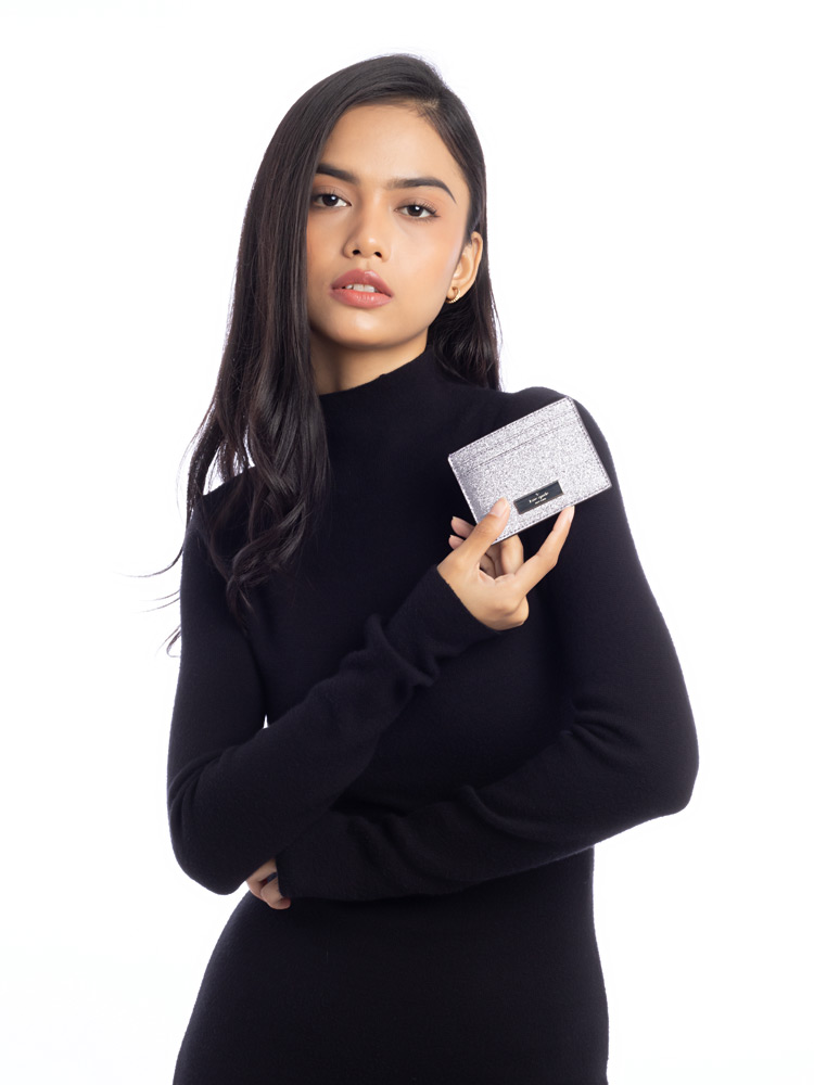 Kenzie Glitter Boxed Small Cardholder Candied Flower