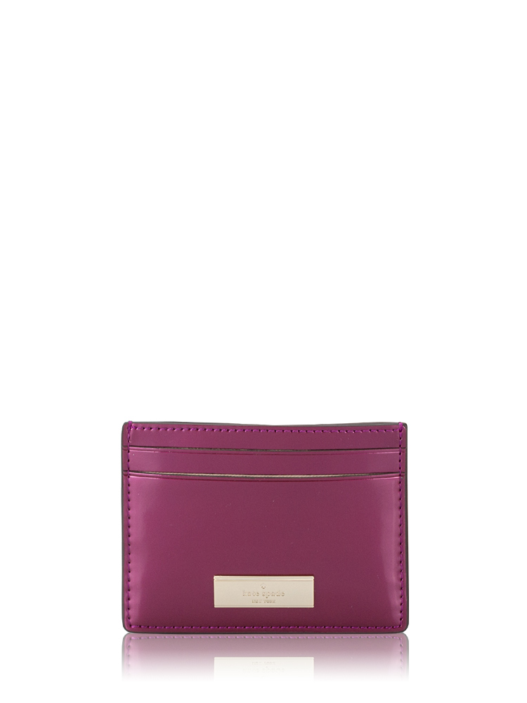 Kenzie Patent Boxed Cardholder Dark Raspberry