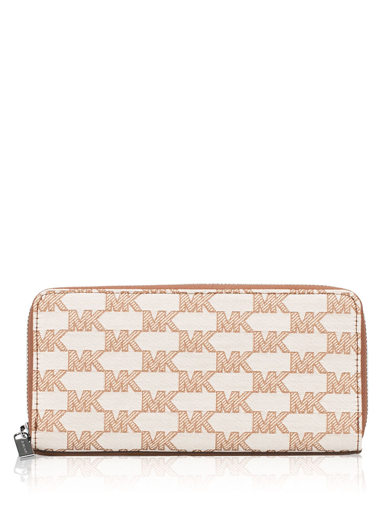 Signature Cooper Tech Zip Wallet Light Cream Multi