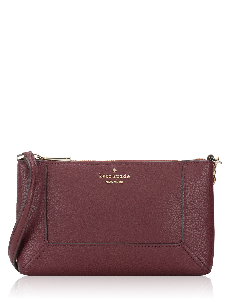 Lena Leather Convertible Wristlet Cherrywood