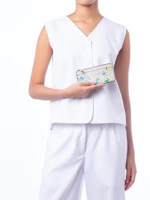 Spade Flower Floral Large Slim Card Holder Blazer Blue