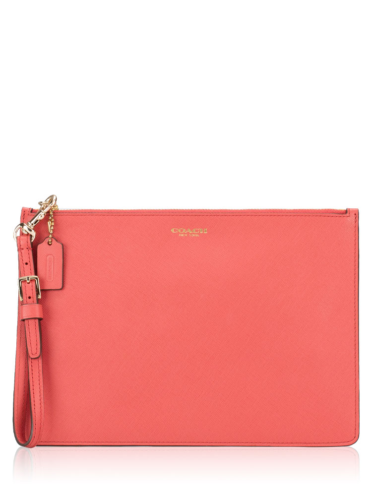50372 Leather Flat Wrist Pouch Red