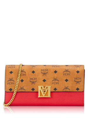 Visetos Mena Large Wallet On Chain Cognac Ruby Red