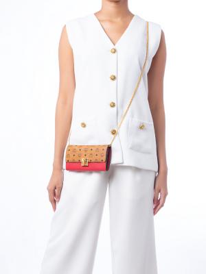 Visetos Mena Large Wallet On Chain Cognac Ruby Red