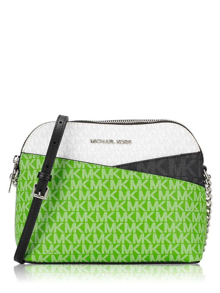 Signature Jet Set Colorblock Medium Dome X Crossbody Jungle Green