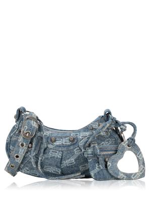 Bleached Denim BB Le Cagole XS Shoulder Bag Blue