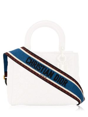 Canvas Embroidered Book Shoulder Strap Blue Multicolor