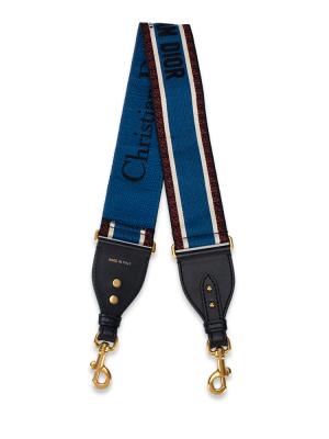 Canvas Embroidered Book Shoulder Strap Blue Multicolor
