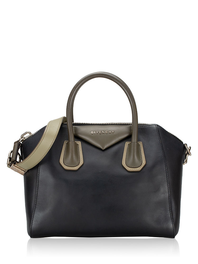 Calfskin Tri-Color Small Antigona Black Army