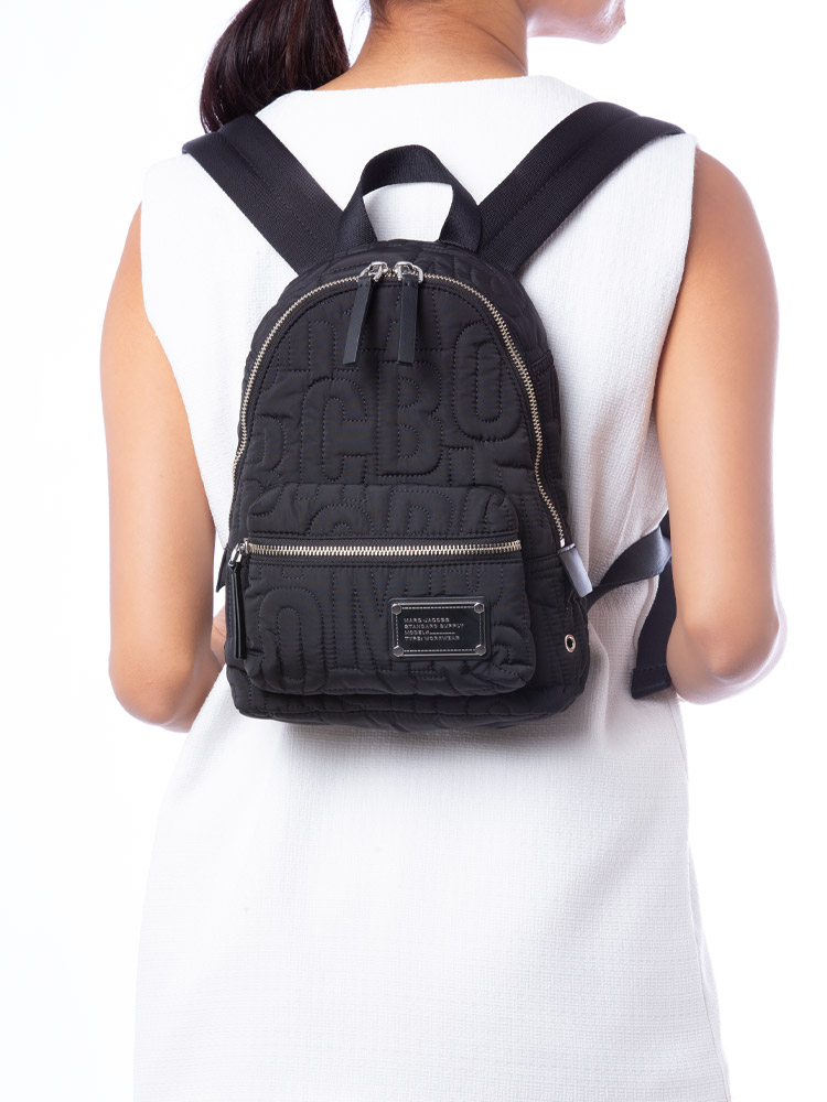 4S4HBP002H02 Nylon Quilted Mini Backpack Black