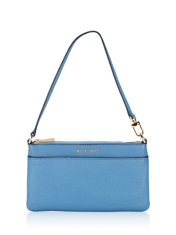 Jet Set Leather Medium Wristlet Teal