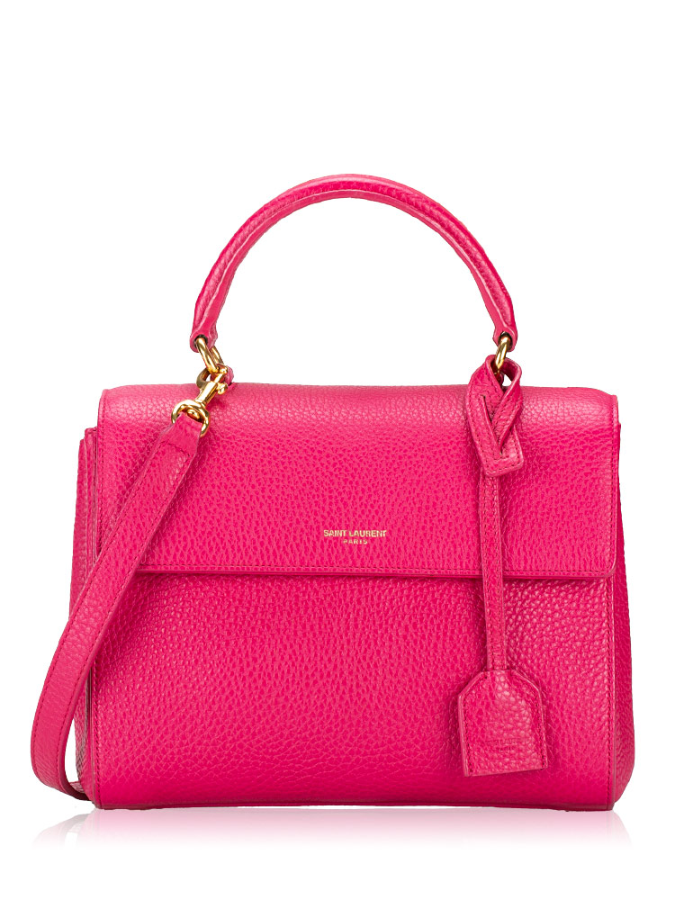 Grained Calfskin Moujik Small Top Handle Bag Bubblegum