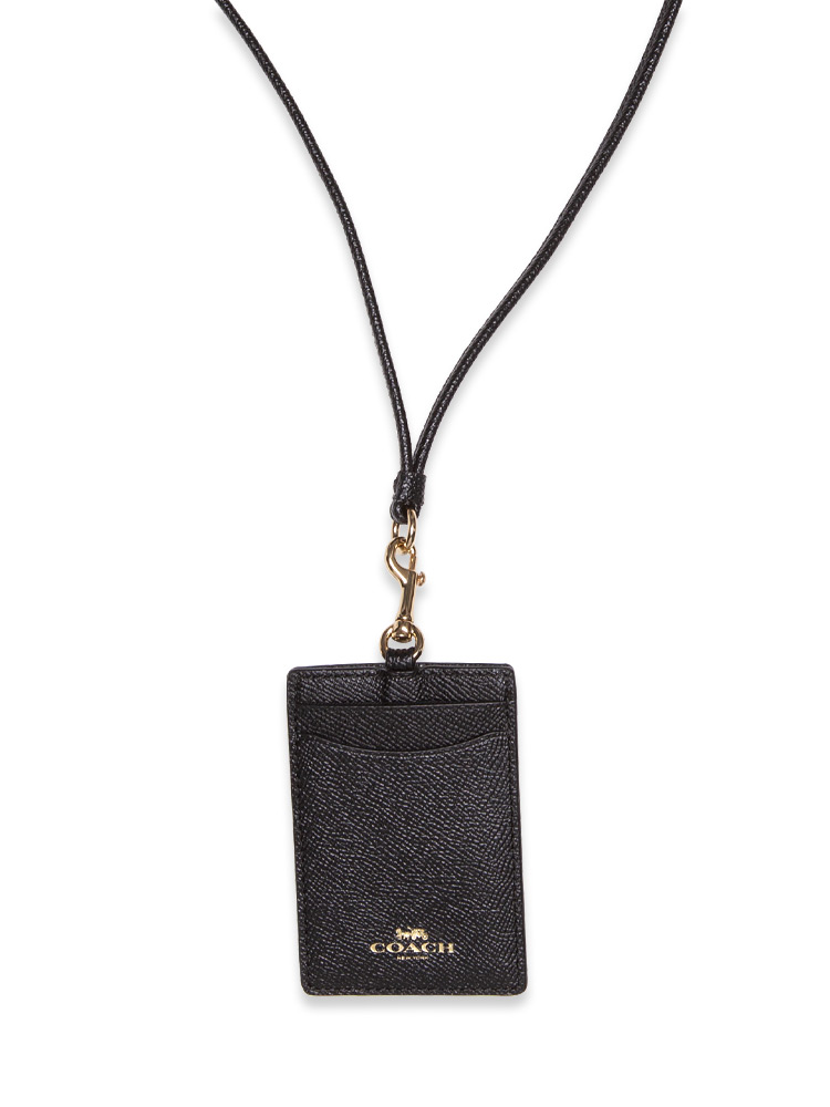 57311 Crossgrain Leather ID Lanyard Black