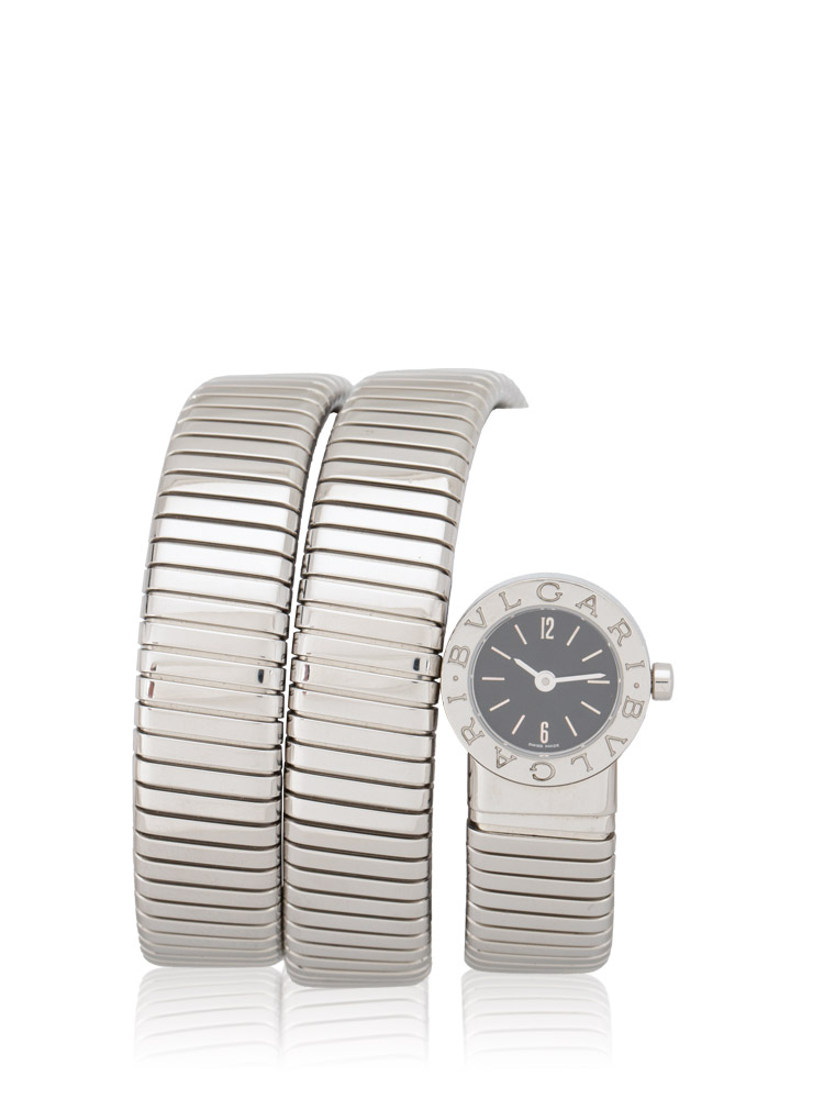 BB 19 1TS Stainless Steel 19 mm Serpenti Tubogas Watch Silver Black