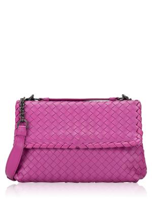 Nappa Intrecciato Olimpia Small Shoulder Bag Purple