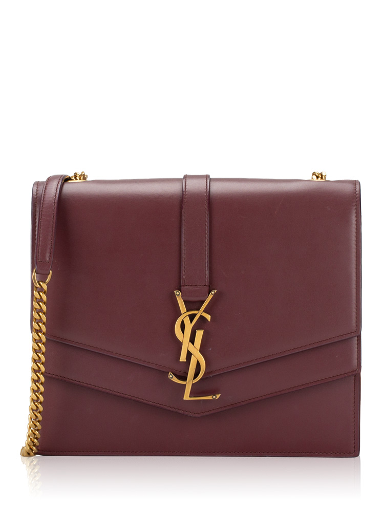 Smooth Calfskin Monogram Sulpice Medium Shoulder Bag Burgundy