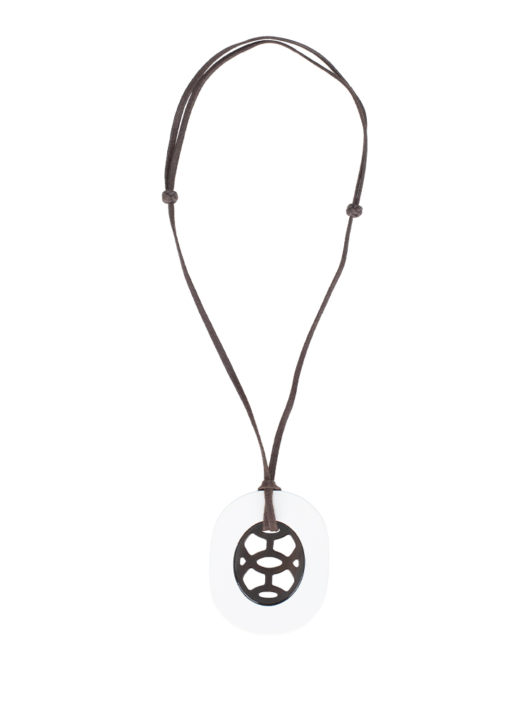Buffalo Horn Lacquer Lift Necklace PM White