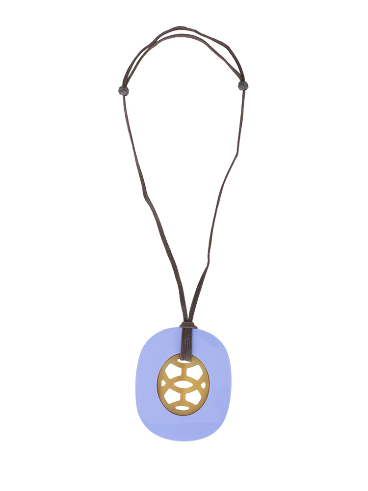 Buffalo Horn Lacquer Lift Necklace Purple