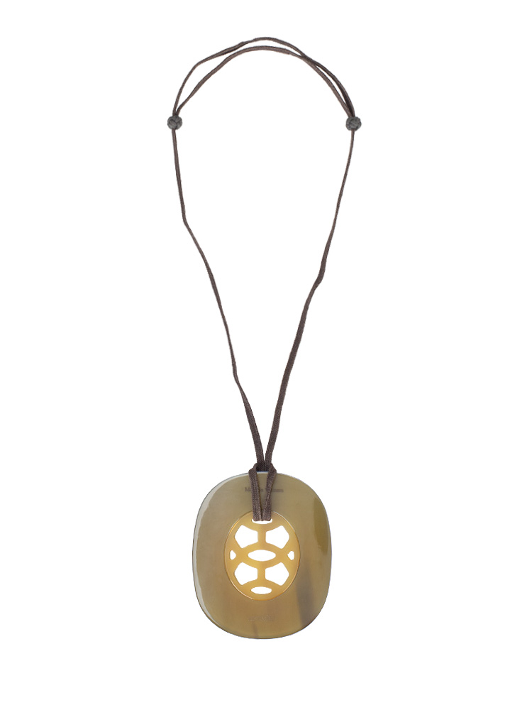 Buffalo Horn Lacquer Lift Necklace Purple